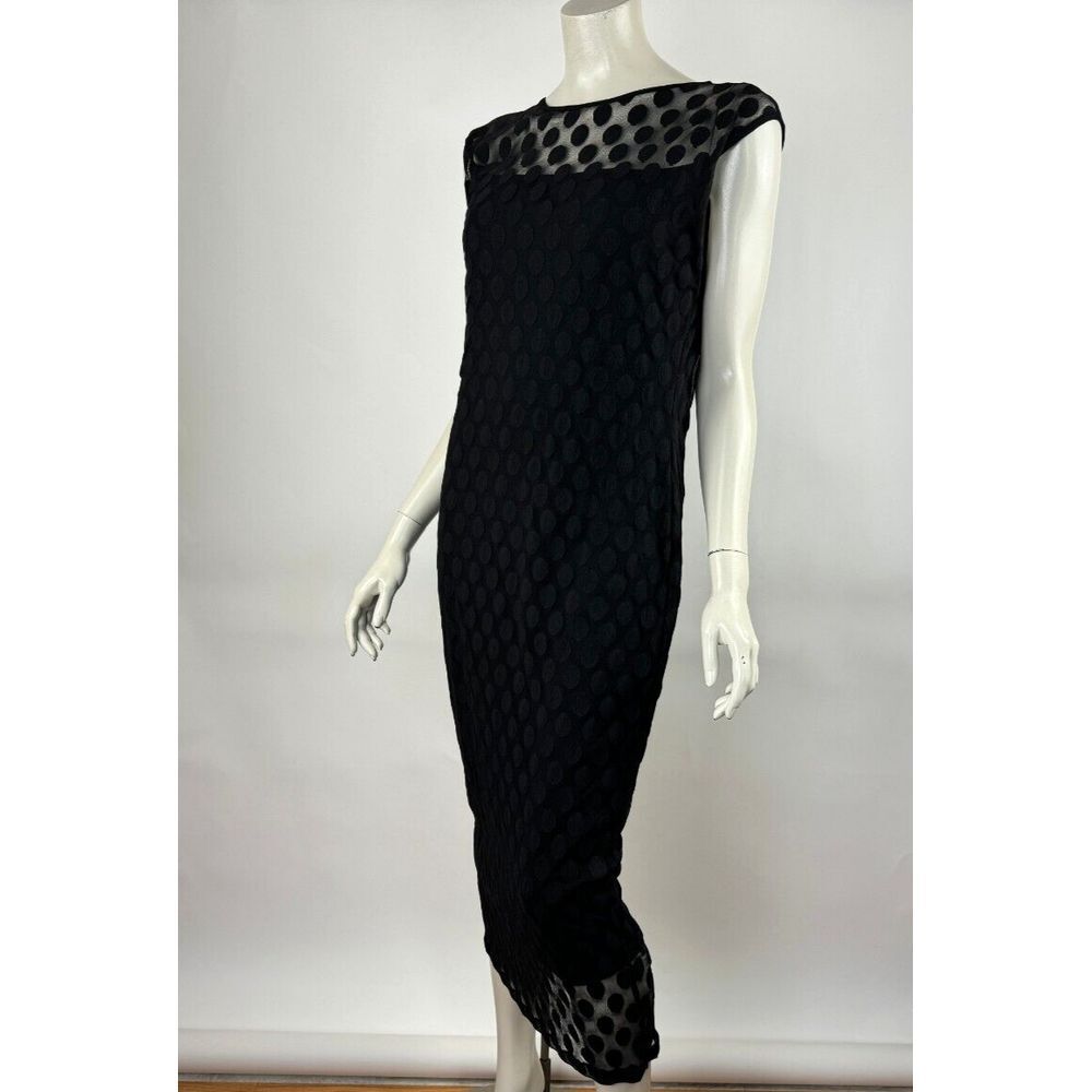 FUZZI Flock Tulle Dress Women XL‎ EUC $435 Stretch Short Sleeve Lined  Boat Neck - Picture 3 of 12
